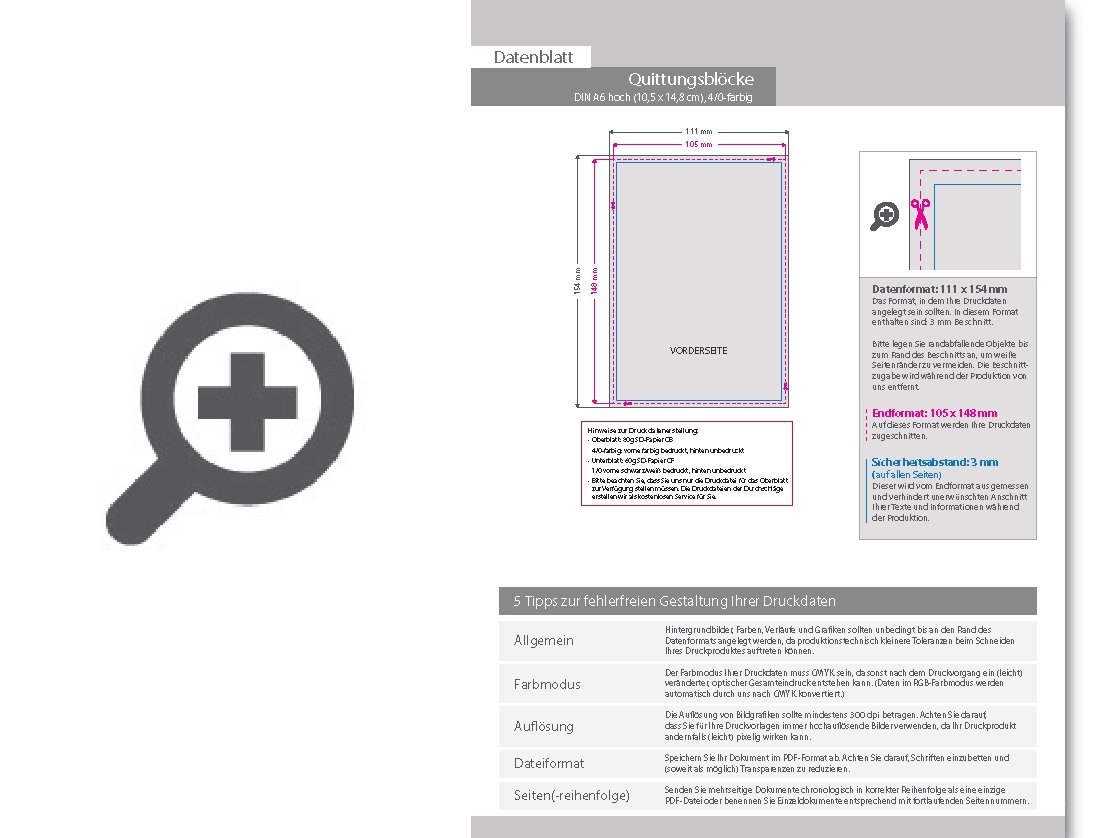 Product Bild quittungsblock_din_a6_hoch__5-fach__4_1-farbig__25_s__tze_je_block