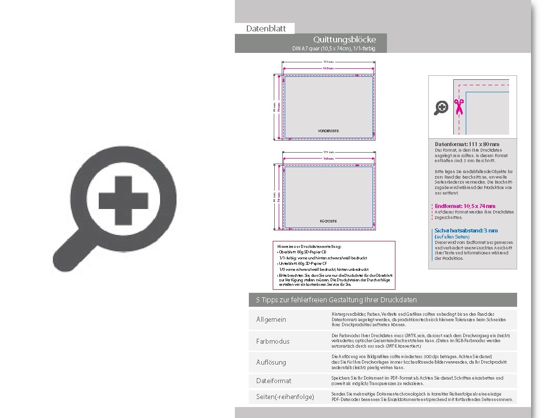 Product Bild quittungsblock_din_a7_hoch__2-fach__4_1-farbig__25_s__tze_je_block