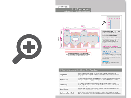 Product Bild schleifenverpackung_(12_cm_x_9_cm_x_6_cm)_einseitig_bedruckt_4_0-farbig_mit_gestanztem_fenster